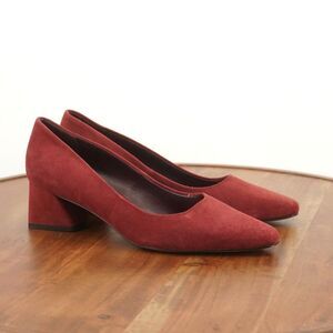 Franco Sarto Red Suede Heels